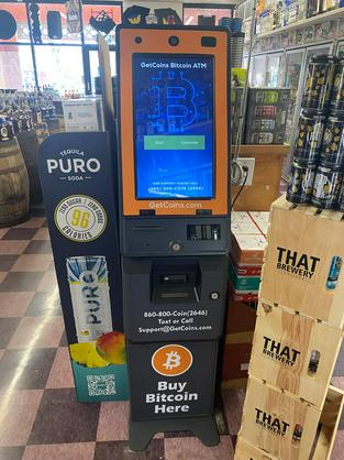 GetCoins - Bitcoin ATM - inside of Cellars Fine Wine & Spirits